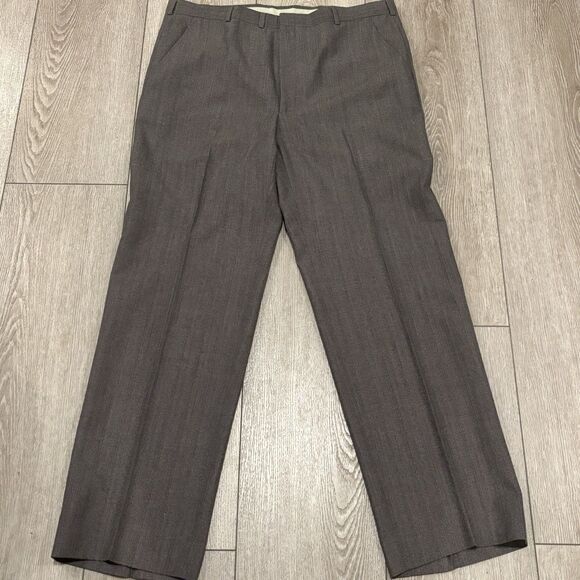 Christian Dior Monsieur Suit 2 Piece 40R (36x32) Wool Gray Brown Herringbone - Picture 10 of 15